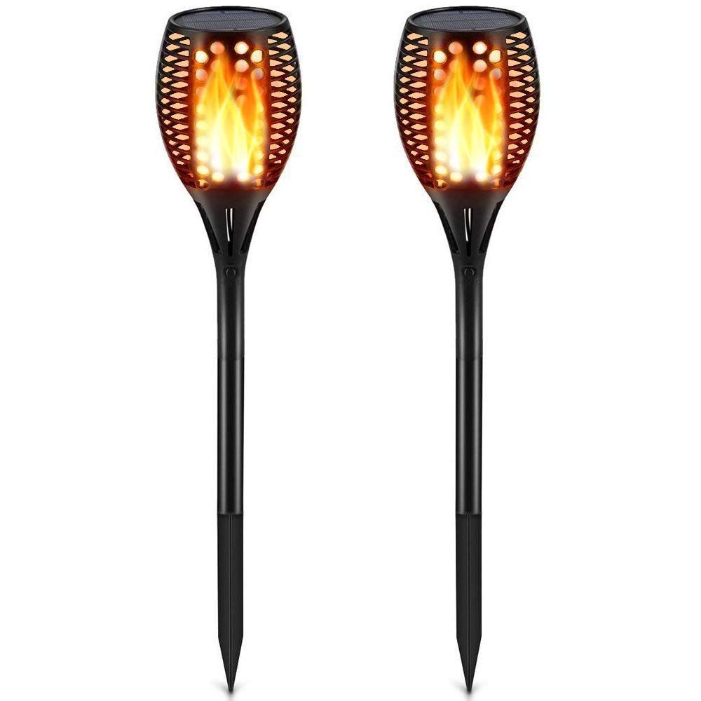 Oppgraderte solcelledrevne flimrende flammelys, vanntette, automatisk på/av, for terrasse, hage, innkjørsel – miljøvennlig belysning.