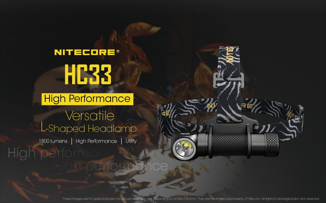 Nitecore HC33 XHP35 1800 Lumens LED Pannelampe Håndfri Belysning for Utendørs Fotturer og Nattarbeid