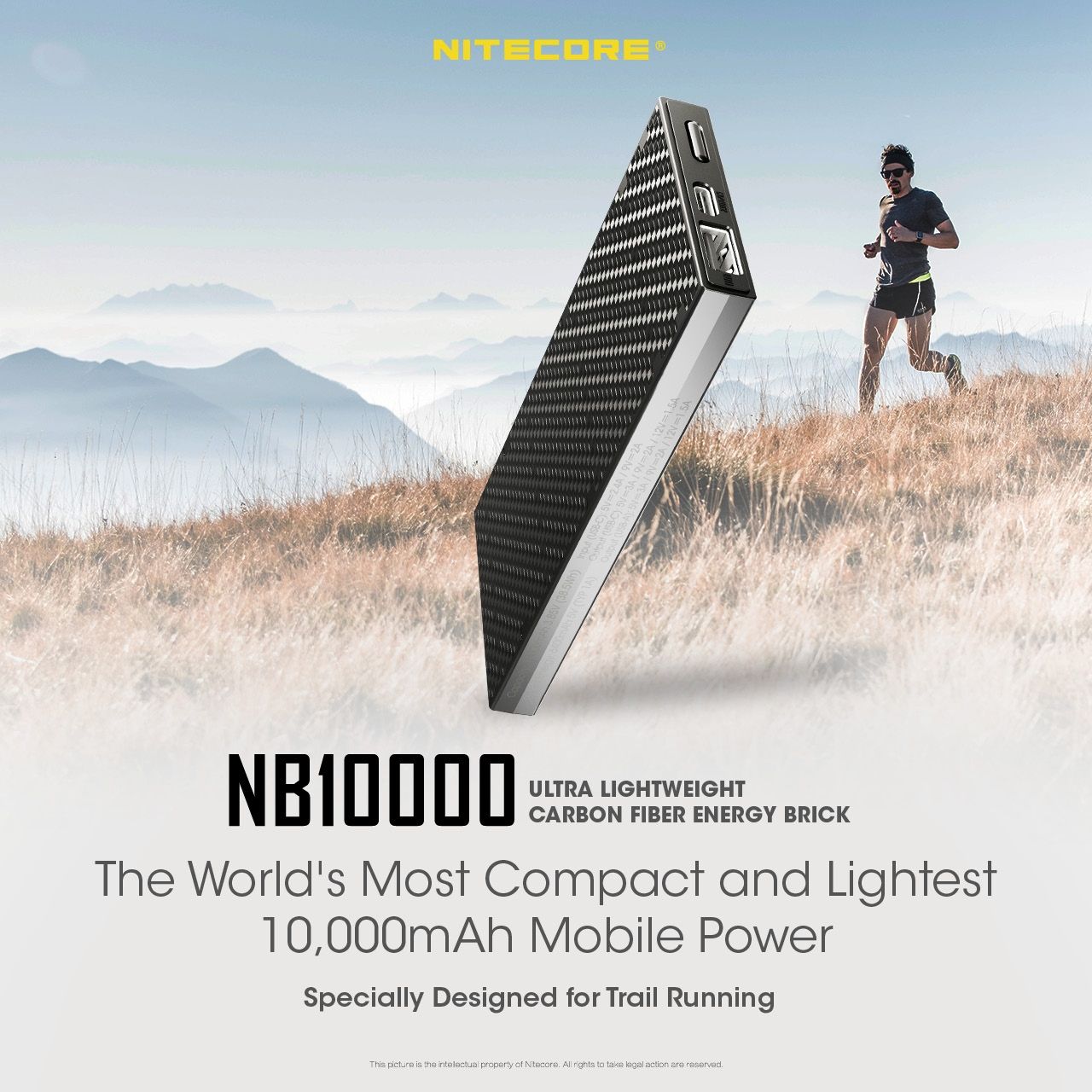 NITECORE NB10000 QC Dobbel port USB-C 10000mAh Powerbank Lettvekts hurtiglading
