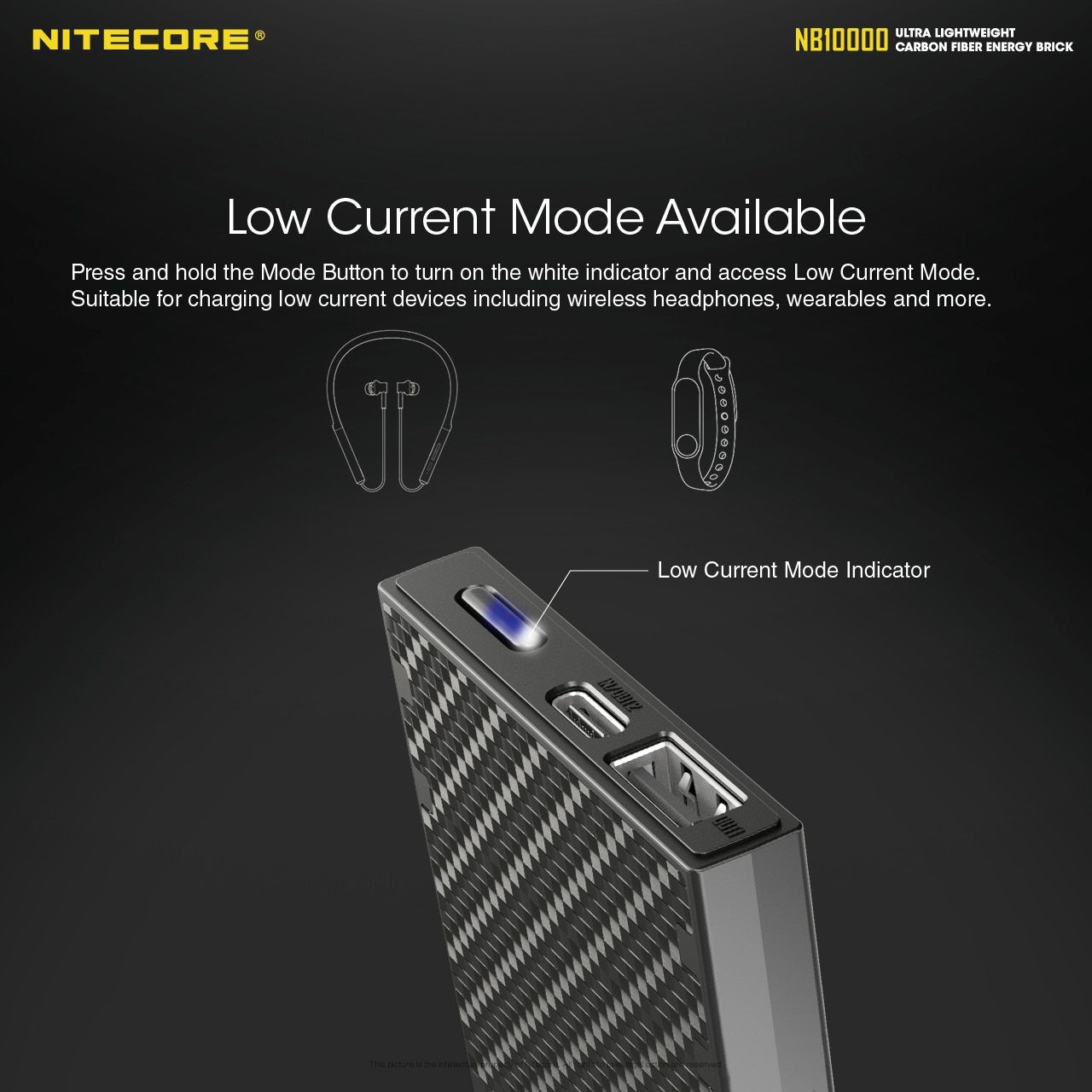 NITECORE NB10000 QC Dobbel port USB-C 10000mAh Powerbank Lettvekts hurtiglading