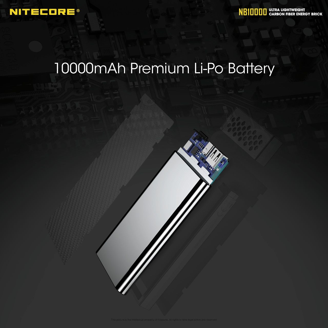 NITECORE NB10000 QC Dobbel port USB-C 10000mAh Powerbank Lettvekts hurtiglading