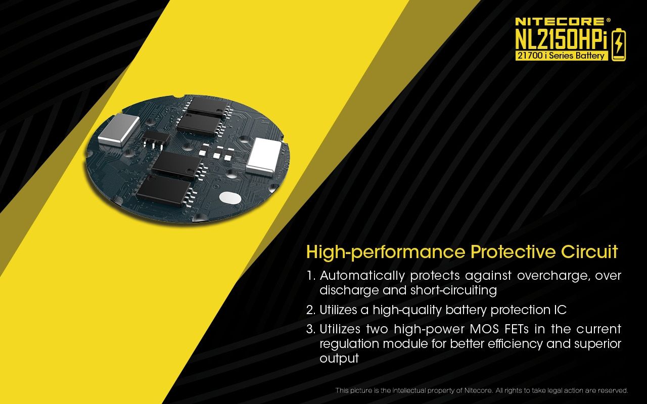 NITECORE NL2150HPI 5000mAh 3.6V 18Wh 21700 Li-ion oppladbart batteri høy ytelse for lommelyktbatteri