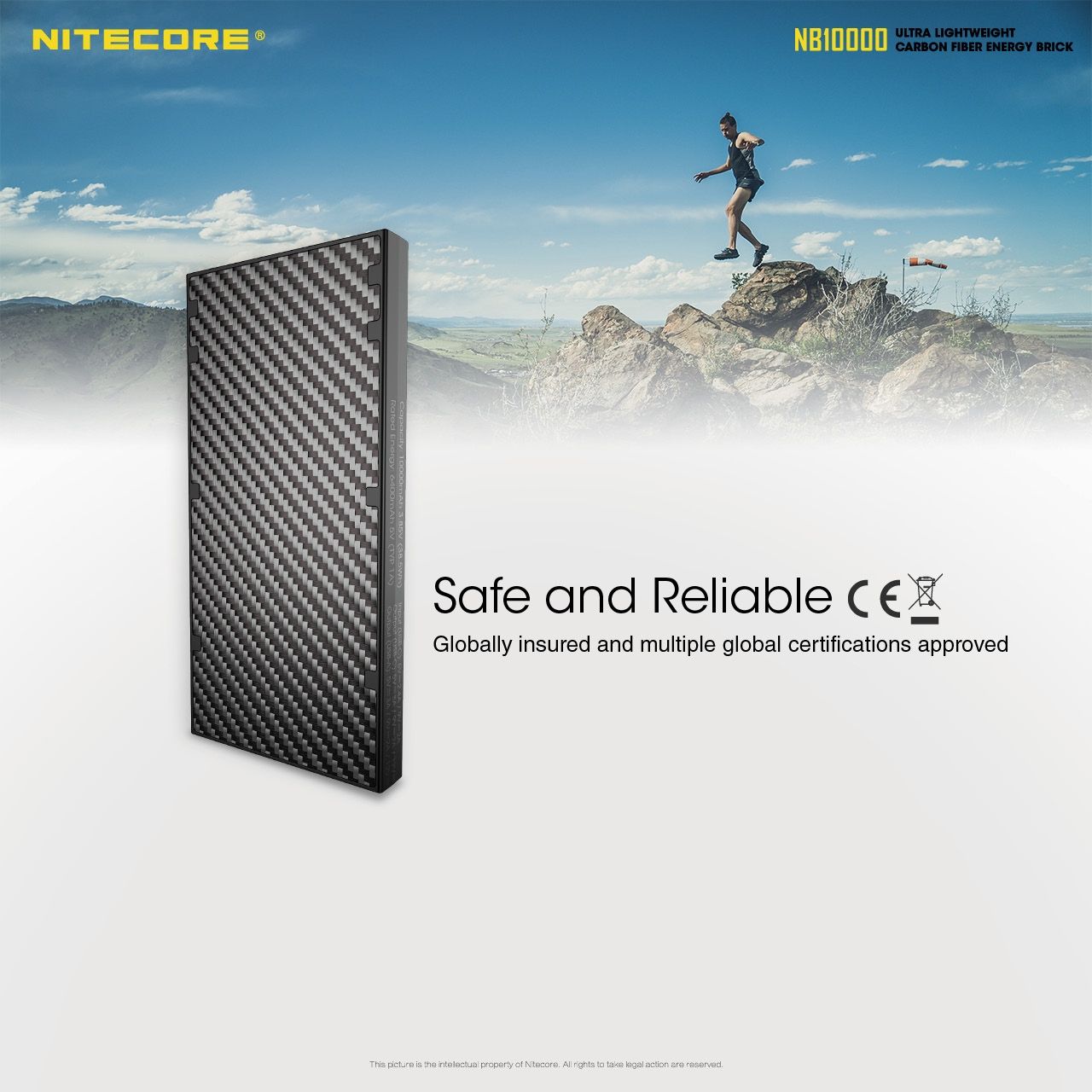 NITECORE NB10000 QC Dobbel port USB-C 10000mAh Powerbank Lettvekts hurtiglading