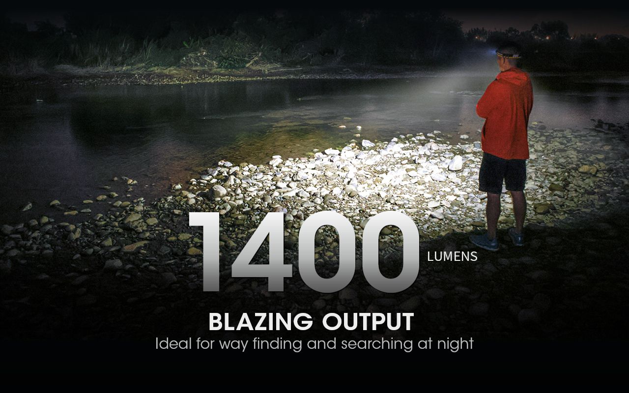 NITECORE NU43 Oppladbar Hodelykt 1400 Lumen Rødt Hvitt Lys Lang Batterilevetid Utendørs Campingutstyr