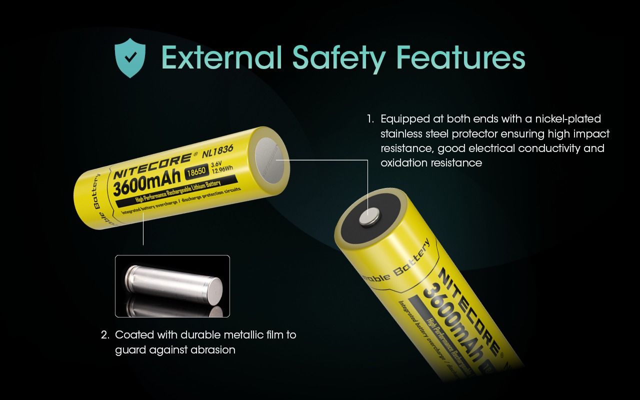 Nitecore 18650 NL1836 3600mAh Li-ion oppladbart batteri