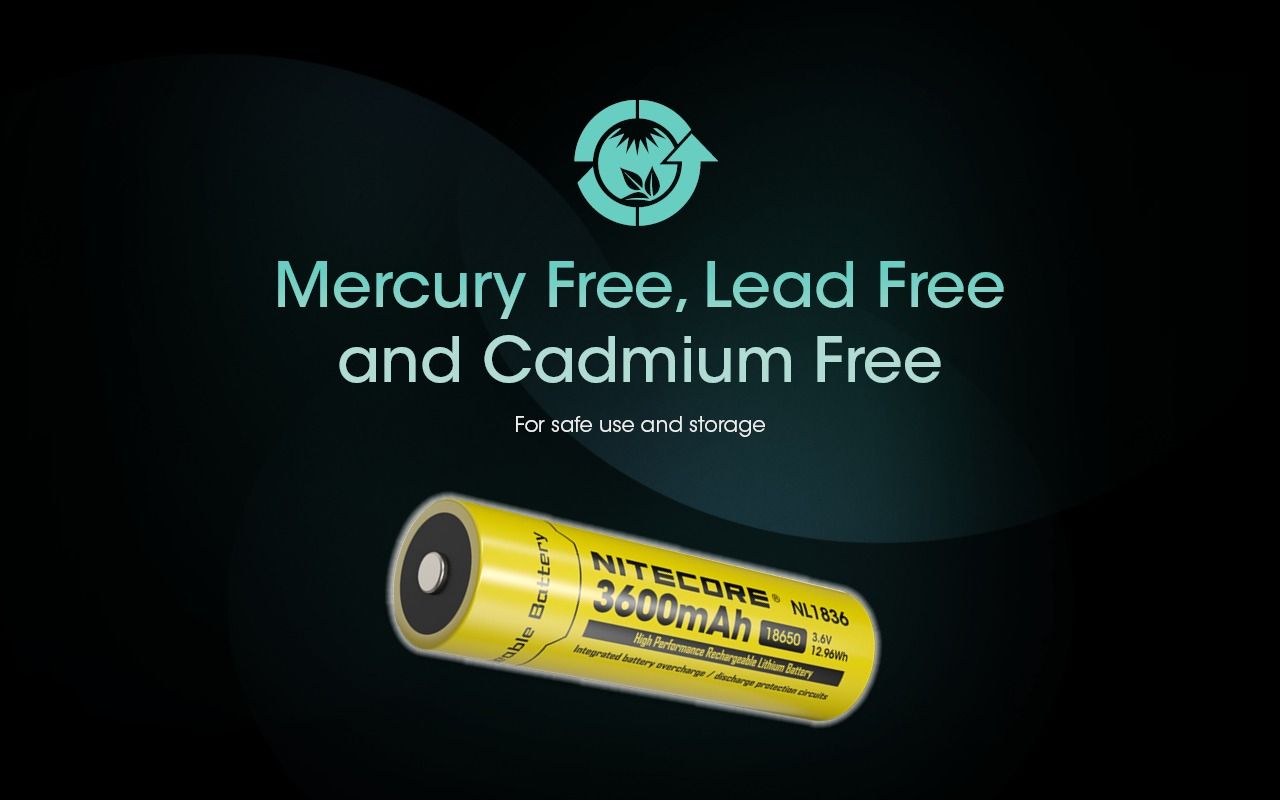 Nitecore 18650 NL1836 3600mAh Li-ion oppladbart batteri
