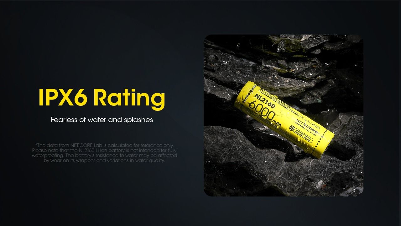 NITECORE NL2160 21700 Li-ion batteri 6000mAh for høyytelses lommelykter digitalkamera holdbar ytelse