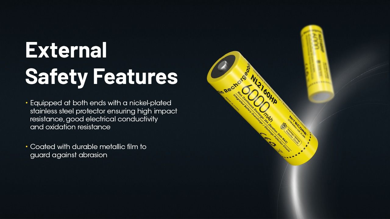 NITECORE NL2160HP 6000mAh 3.6V 18Wh USB-C Li-ion oppladbart batteri høy kapasitet kompakt og portabel