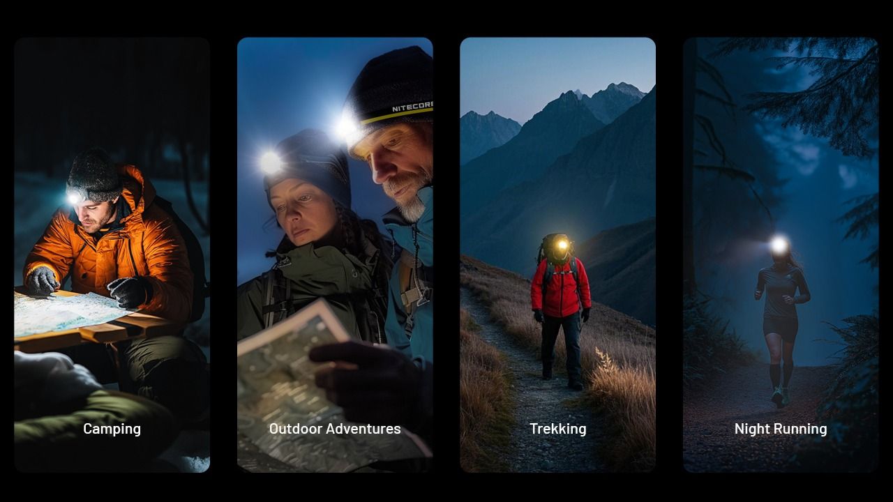 NITECORE NU25 MCT LED Hodelykt 400 lumen USB-C oppladbar lett turutstyr for friluftsentusiaster