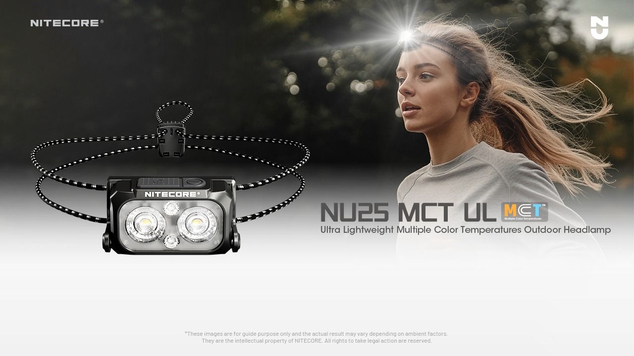 NITECORE NU25 MCT UL 400 Lumen Pannelampe Lettvekt USB-C Oppladbar for Fotturer Camping og Nødsituasjoner