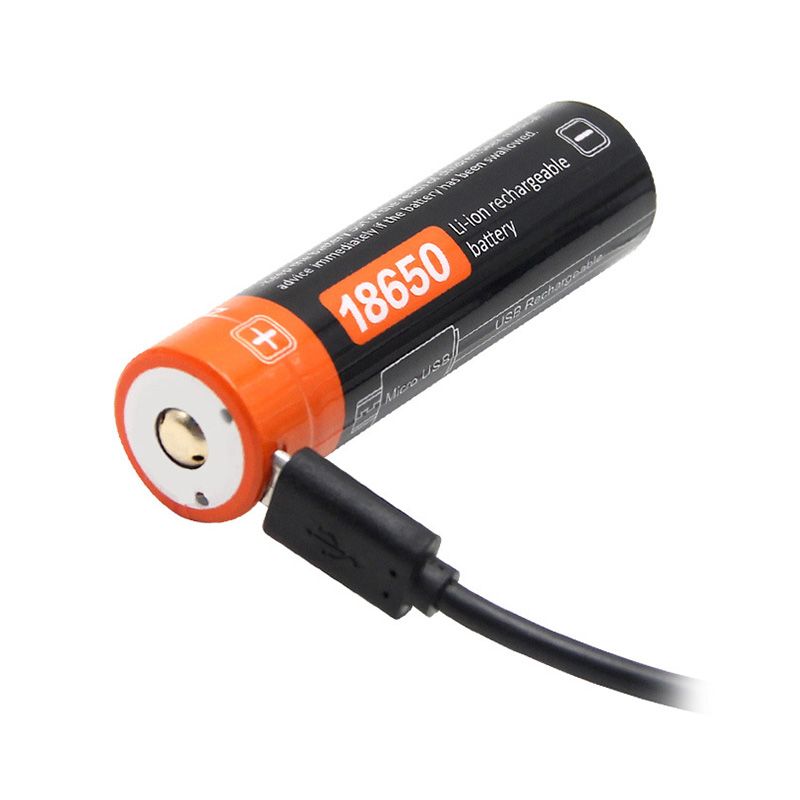 18650 2600mAh 3.7V oppladbart Li-ion batteri med Micro USB høy energitetthet for elektroniske enheter