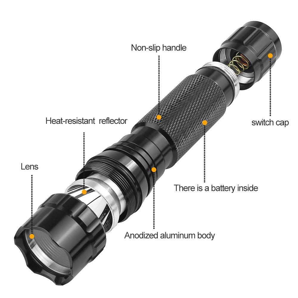 Multi Farge Velg LED lommelykt 1300 LUMENS 5 Modus Ultrafire 501B robust aluminium for friluftsliv camping