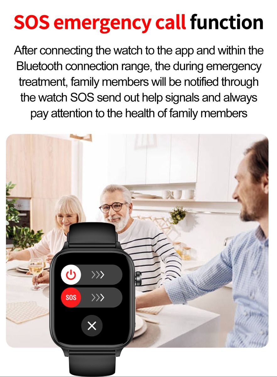 ET570 Blodsukker Smartklokke med EKG, puls og blodtrykk