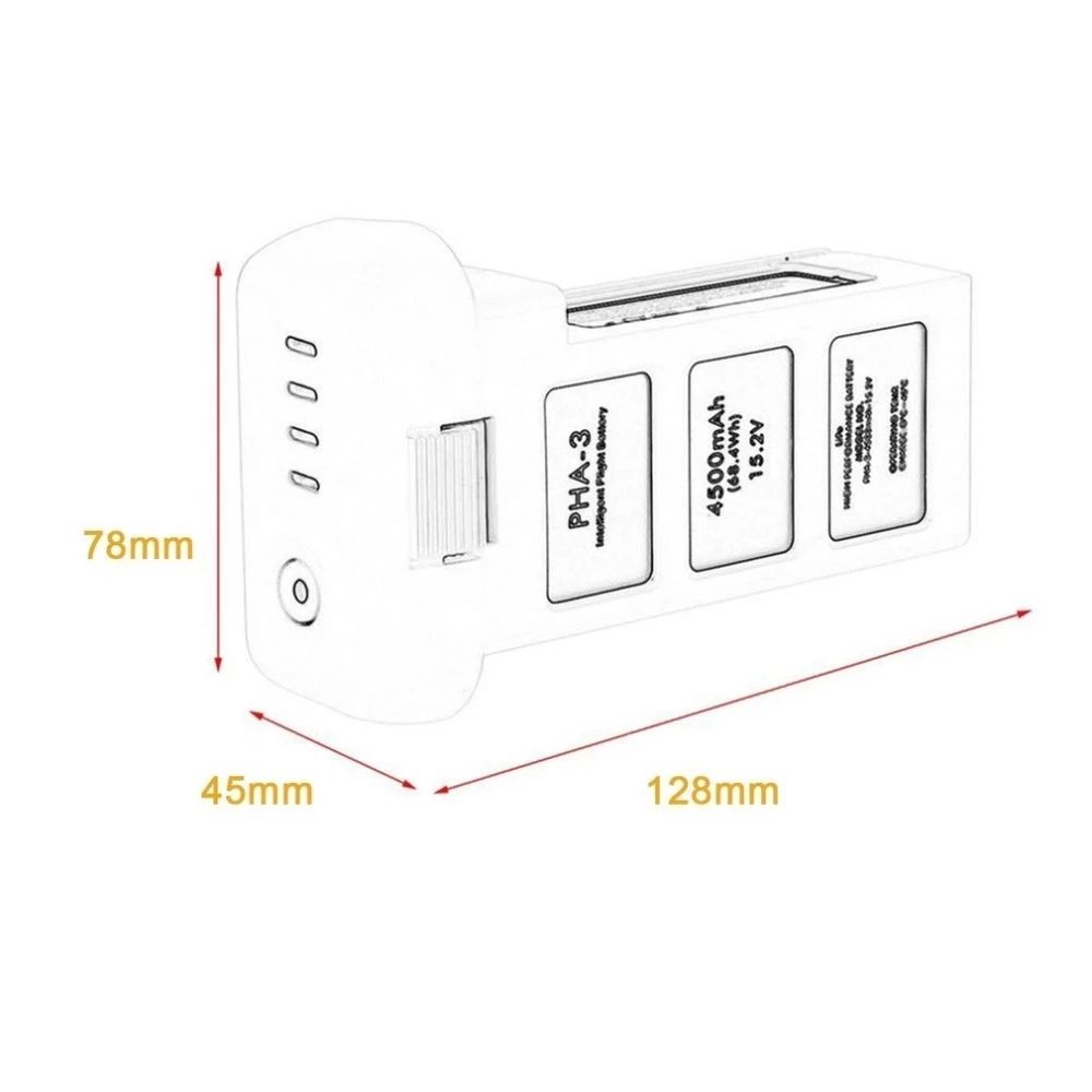 DJI Phantom 3 4500mAh 15.2V 4S LiPo dronebatteri lang flytid intelligent flyging for luftfotografi dronepilot