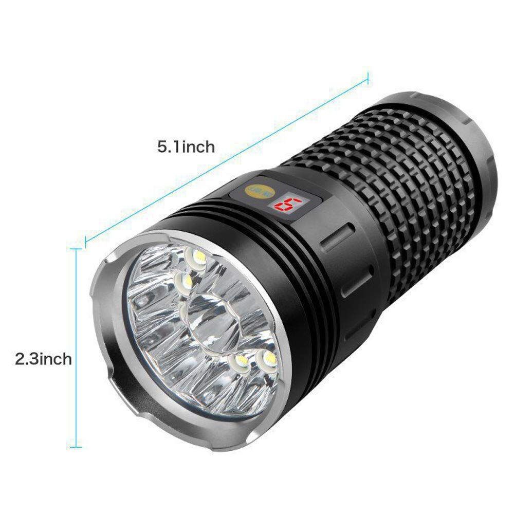 SKY RAY LED-lommelykt 15000 lumen oppladbar USB Type-C Perfekt for camping og hjemmereparasjoner