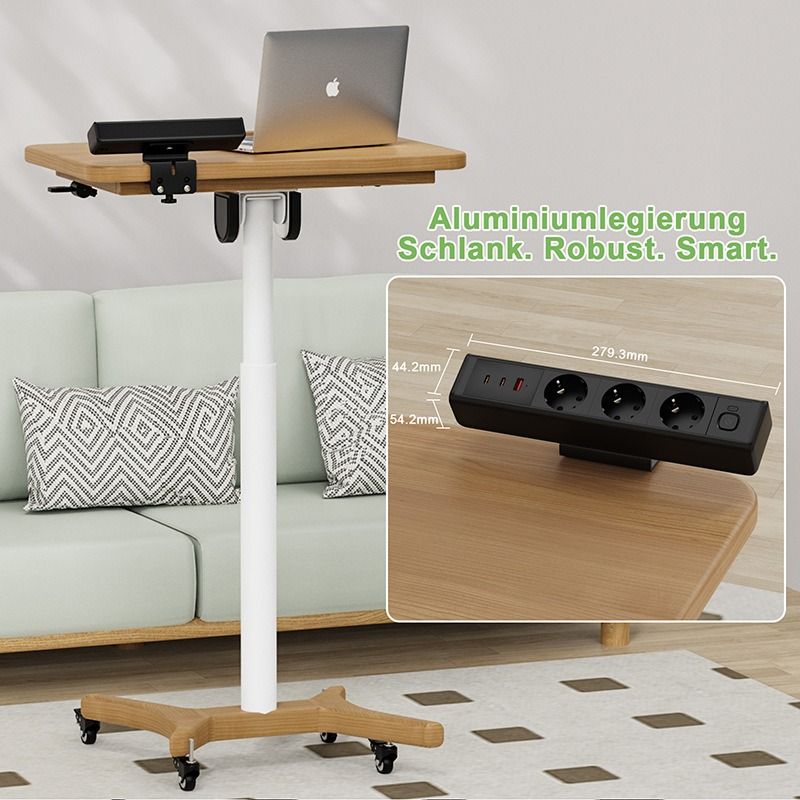 Skrivebordsklemme strømstripe, total hurtigladestasjon 18/65W USB hurtiglading europeisk standard stikkontakt, overbelastningsvernbryter, skrivebordsstikkontakt, EU strømforsyning kontormøbler