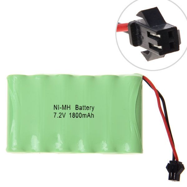 7.2V oppladbart AA 1800mAh Ni-MH batteri SM-plugg langvarig kraft til fjernstyrte kjøretøy miljøvennlig løsning