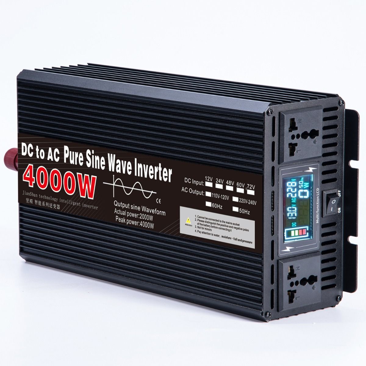 Ren sinusbølge-omformer 3000W til 8000W for bobil DC 12V 24V til AC 110V 220V Høykvalitets kompakt energisystem