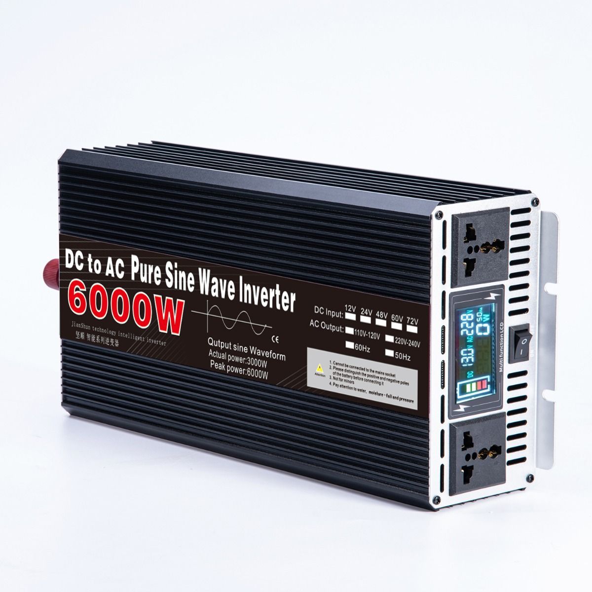 Ren sinusbølge-omformer 3000W til 8000W for bobil DC 12V 24V til AC 110V 220V Høykvalitets kompakt energisystem