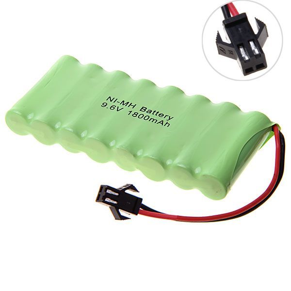 9.6V AA 1800mAh Ni-MH oppladbart batteri SM-plugg for fjernstyrte kjøretøy miljøvennlig høy kapasitet