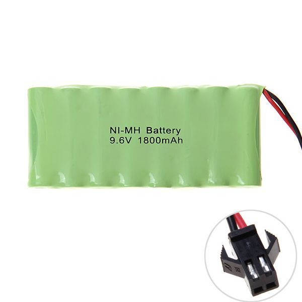 9.6V AA 1800mAh Ni-MH oppladbart batteri SM-plugg for fjernstyrte kjøretøy miljøvennlig høy kapasitet