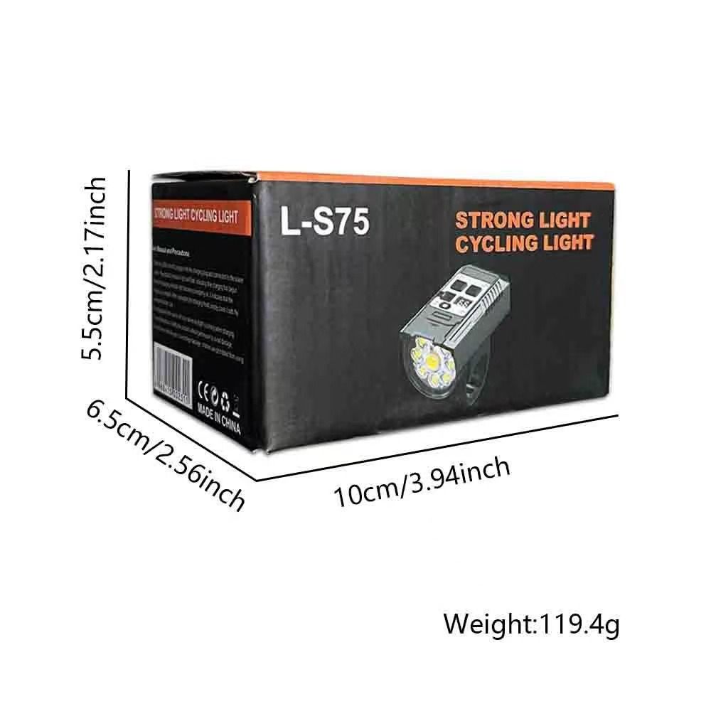 Sykkel frontlys 9 LED, Type-C oppladbar, vanntett sykkellys