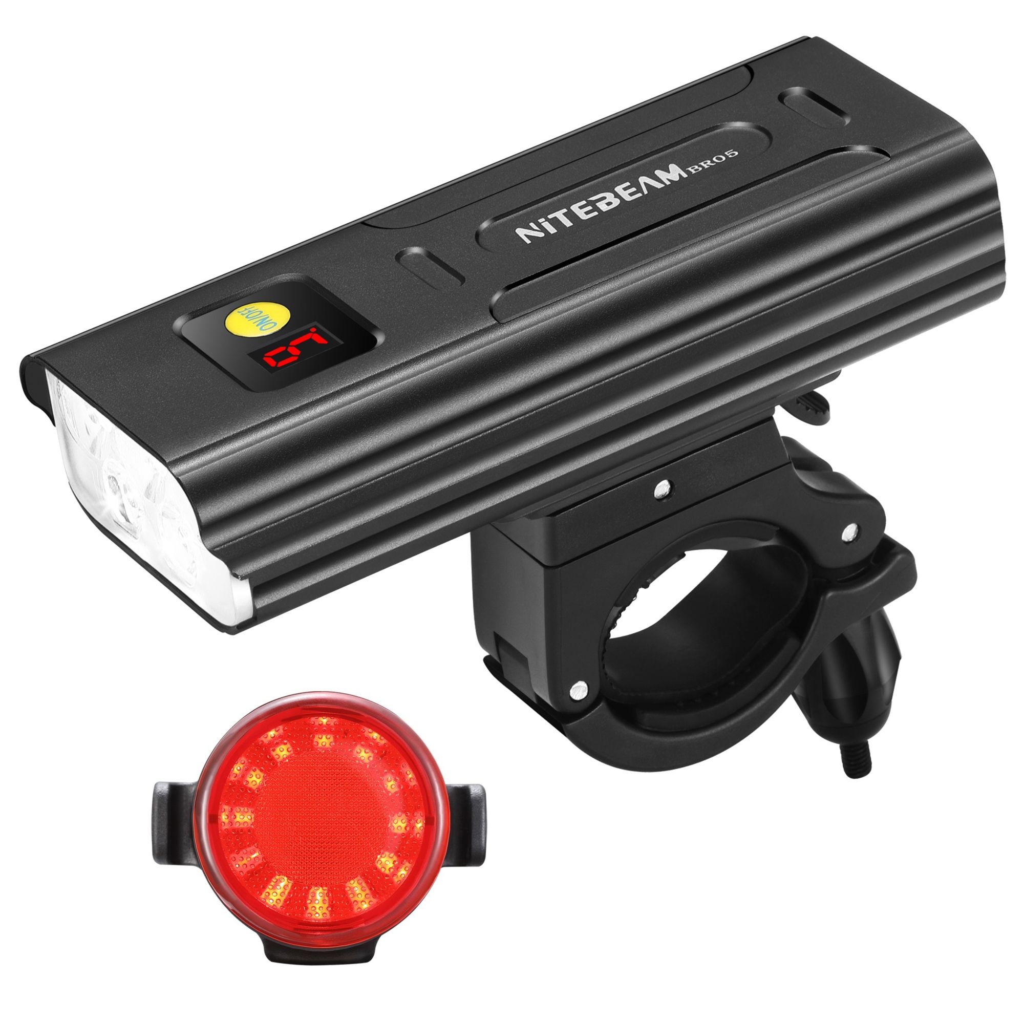NiteBeam BR05 sykkellykter 5000 lumen USB-oppladbare essensielt sykkelsikkerhetsutstyr med powerbank-funksjon