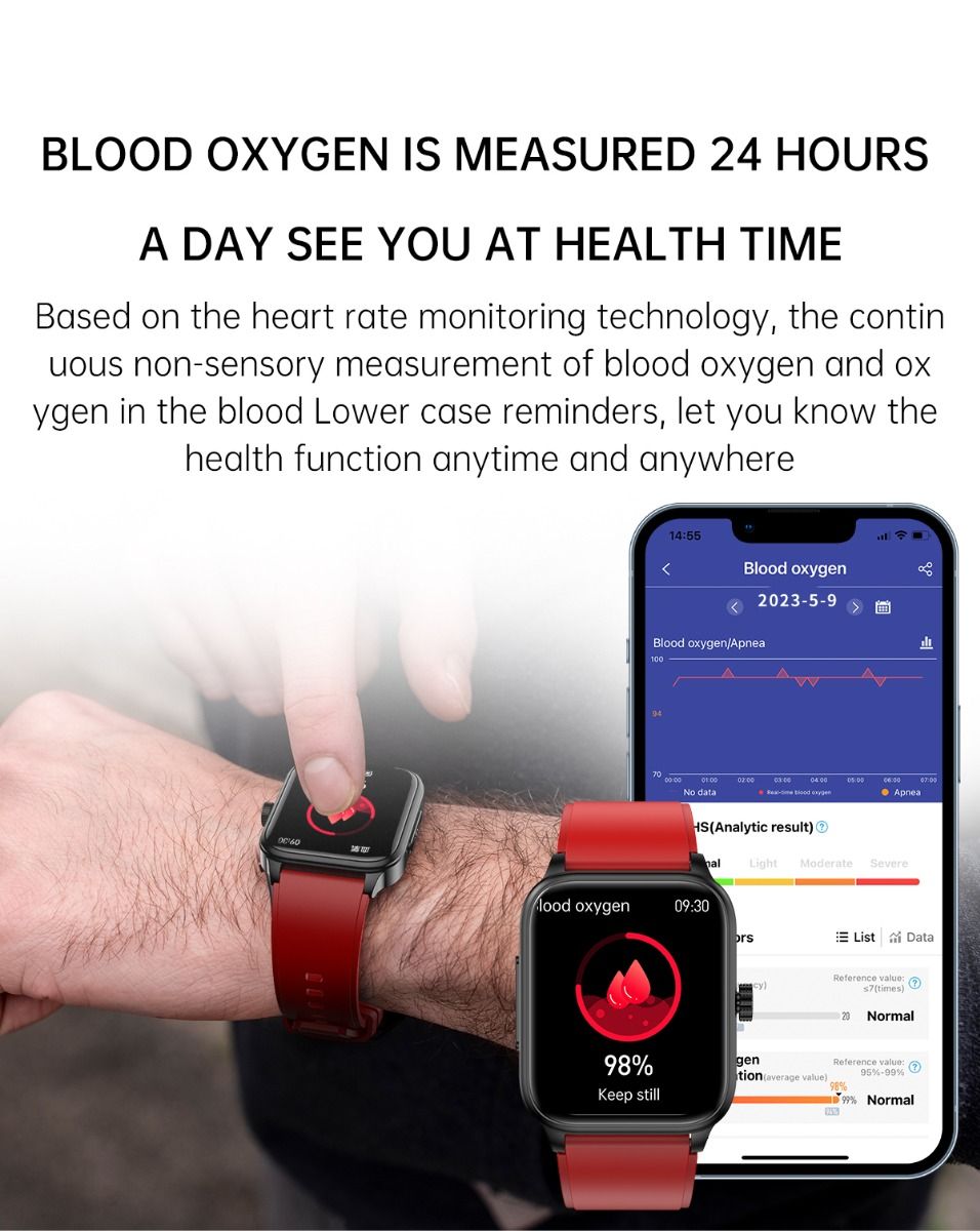 ET540 Blodsukker EKG Kroppstemperatur Blodtrykk Blodoksygen Hjertefrekvens Bluetooth-anrop Smartklokke Treningsmåler
