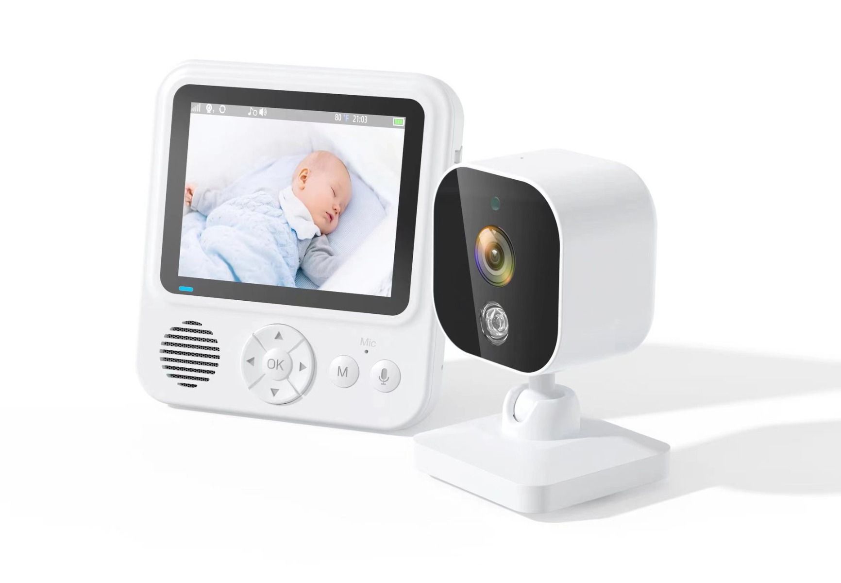 Opplev trygghet med AMB900 2.8 tommers videobabyovervåker med 720P HD nattvisjon og toveis intercom
