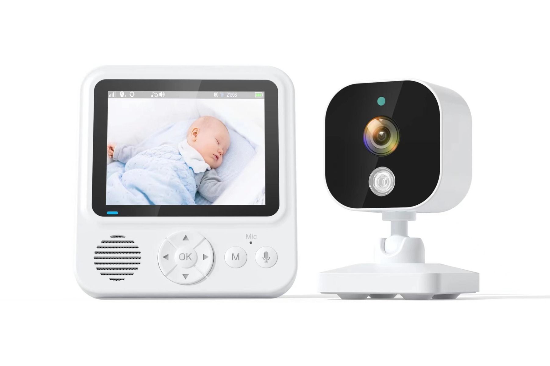 Opplev trygghet med AMB900 2.8 tommers videobabyovervåker med 720P HD nattvisjon og toveis intercom