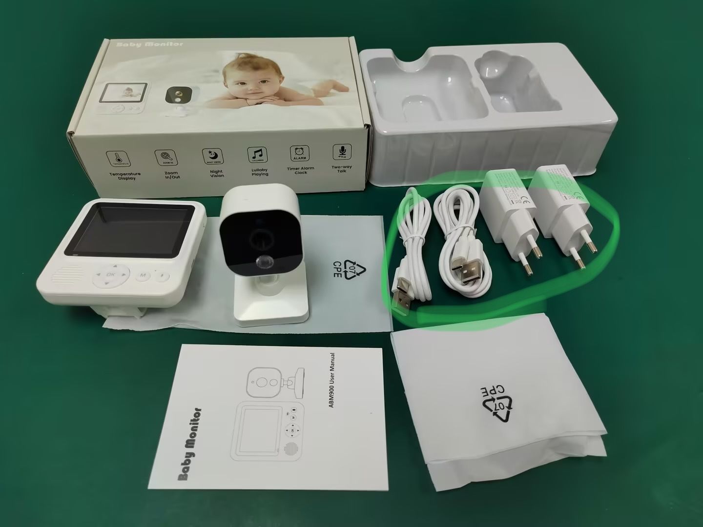 Opplev trygghet med AMB900 2.8 tommers videobabyovervåker med 720P HD nattvisjon og toveis intercom