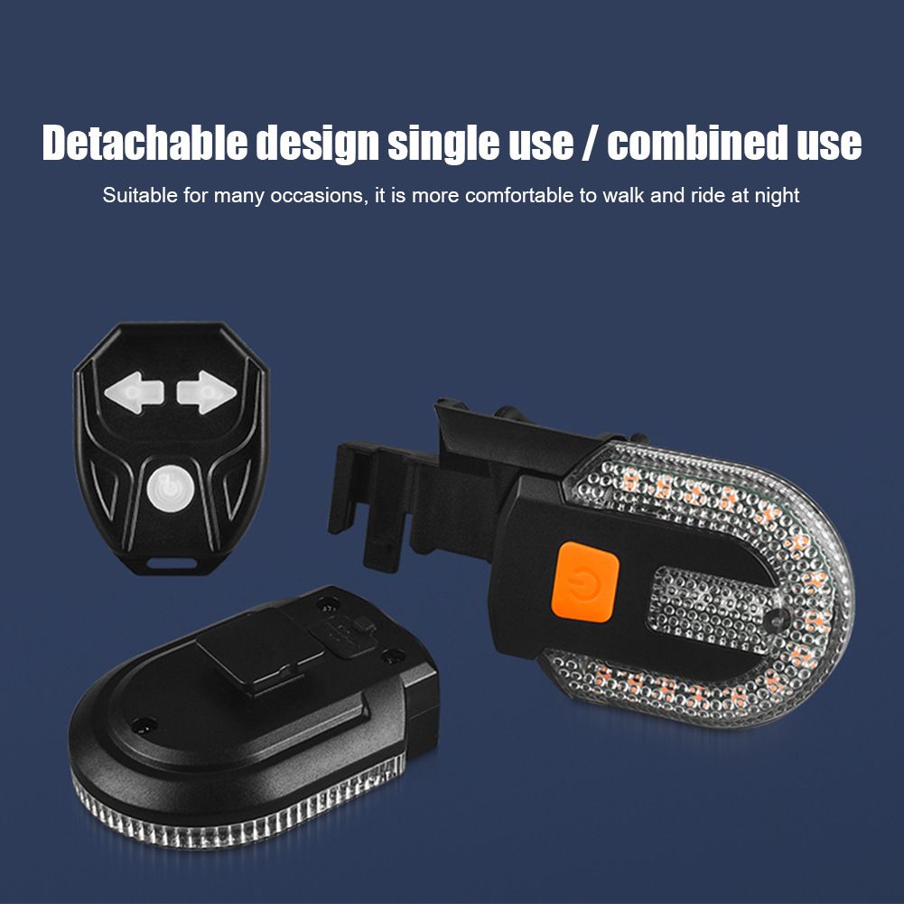 USB-oppladbar sykkelbaklys med retningssignal, LED-sykkellykt - sikkerhetstilbehør for syklistens synlighet