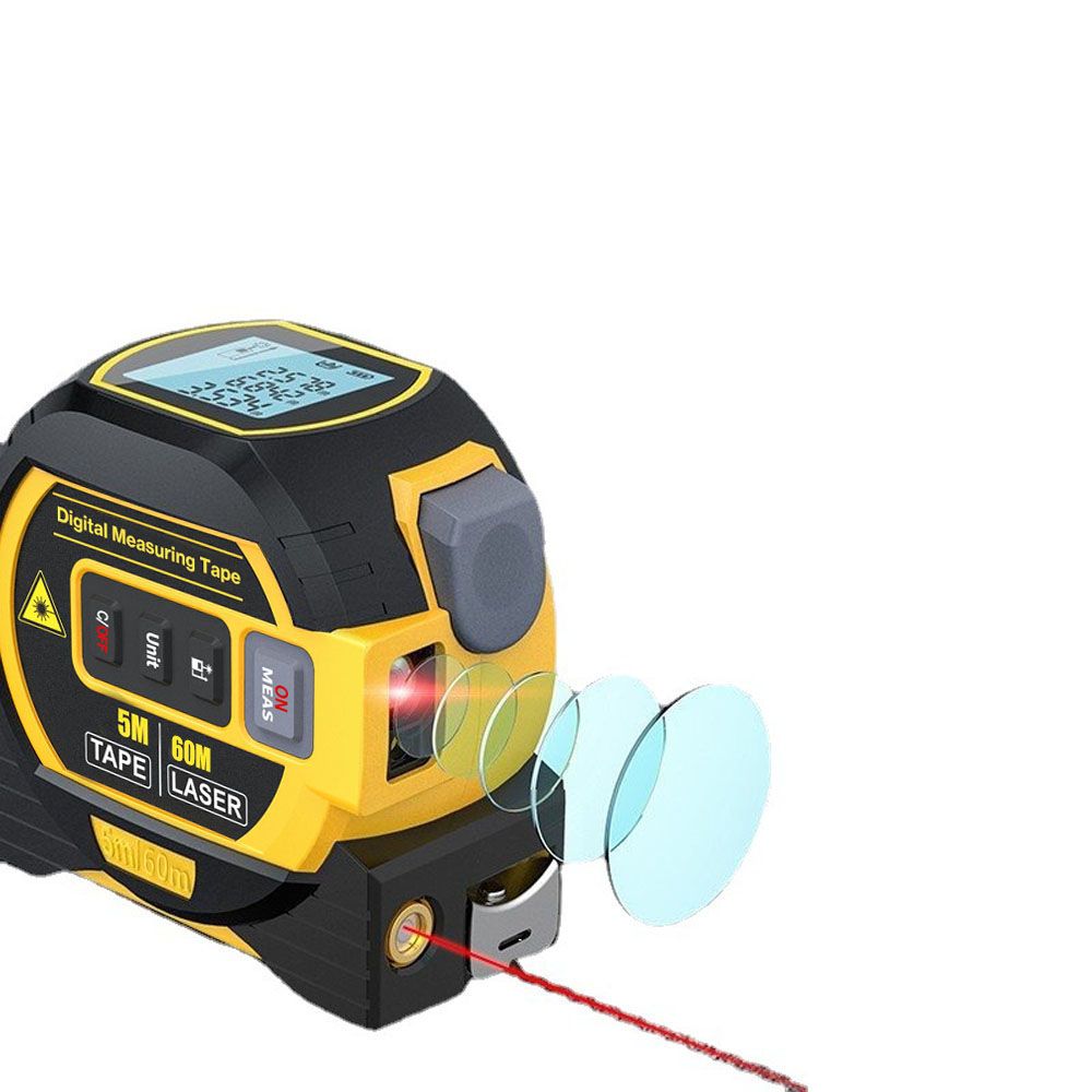 3 i 1 Laseravstandsmåler Målebånd med LCD-skjerm Baklys for Arkitekter Oppussing Verktøy
