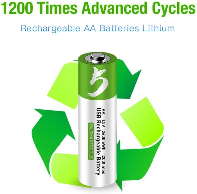 4 stk AA-batteri, AA-batterier, USB/Type-C oppladbart AA-batteri