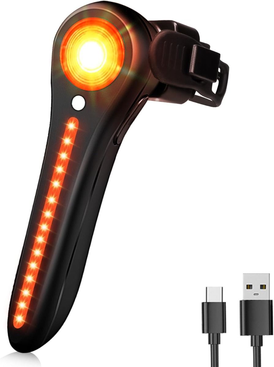 Sykkel baklys smart USB-C oppladbar sykkel baklys superlyssterk bakre sykkellys for vei og terreng, sykkel baklys