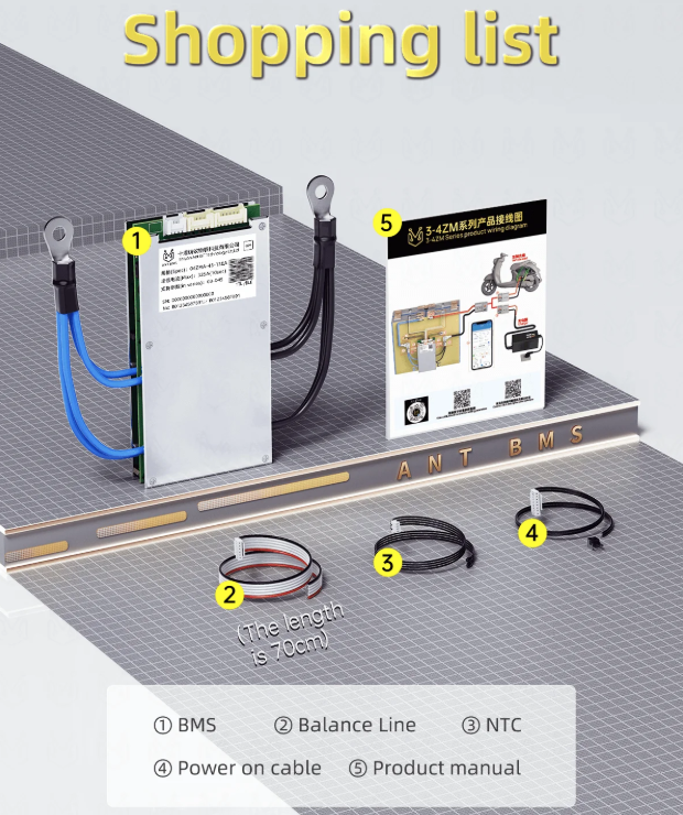 ANT Smart BMS 4S-24S LiFePO4/Li-ion Bluetooth BMS for Elsykkel, El-scooter – Balanse Batteristyringssystem