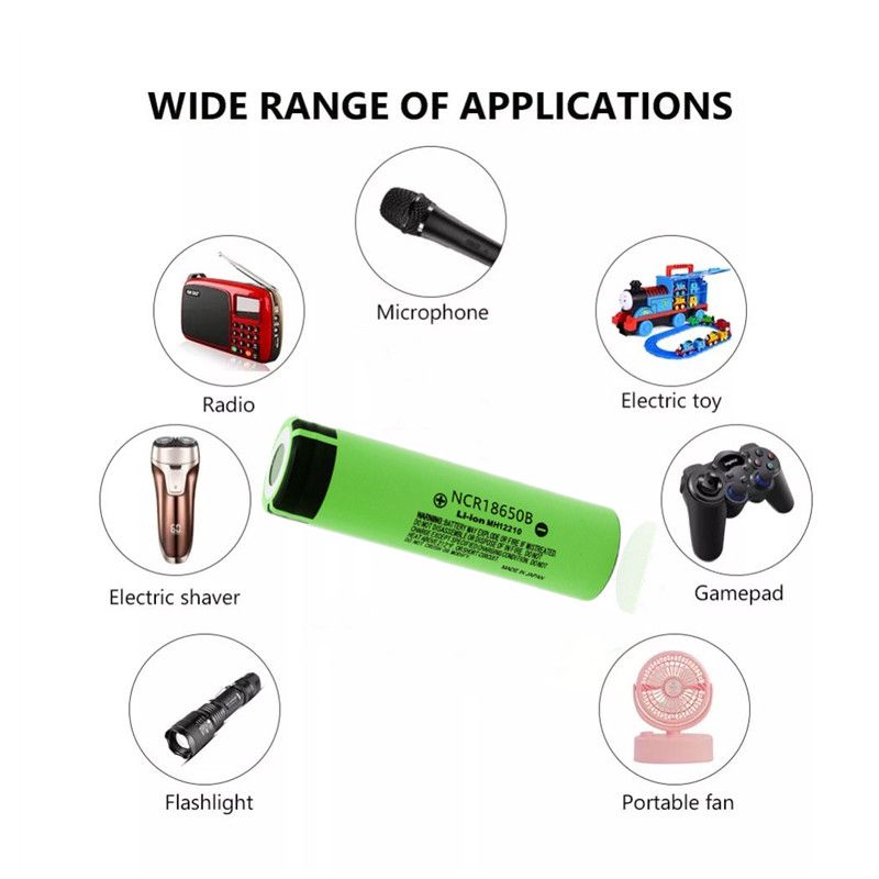 NCR18650B 3400mAh 18650 Li-Ion oppladbart batteri