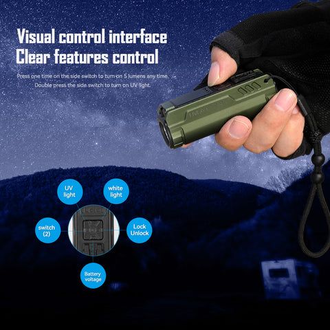 IMALENT BL50 3600 Lumens EDC Lommelykt Kompakt Type-C Oppladbar med OLED-skjerm for Utendørseventyr