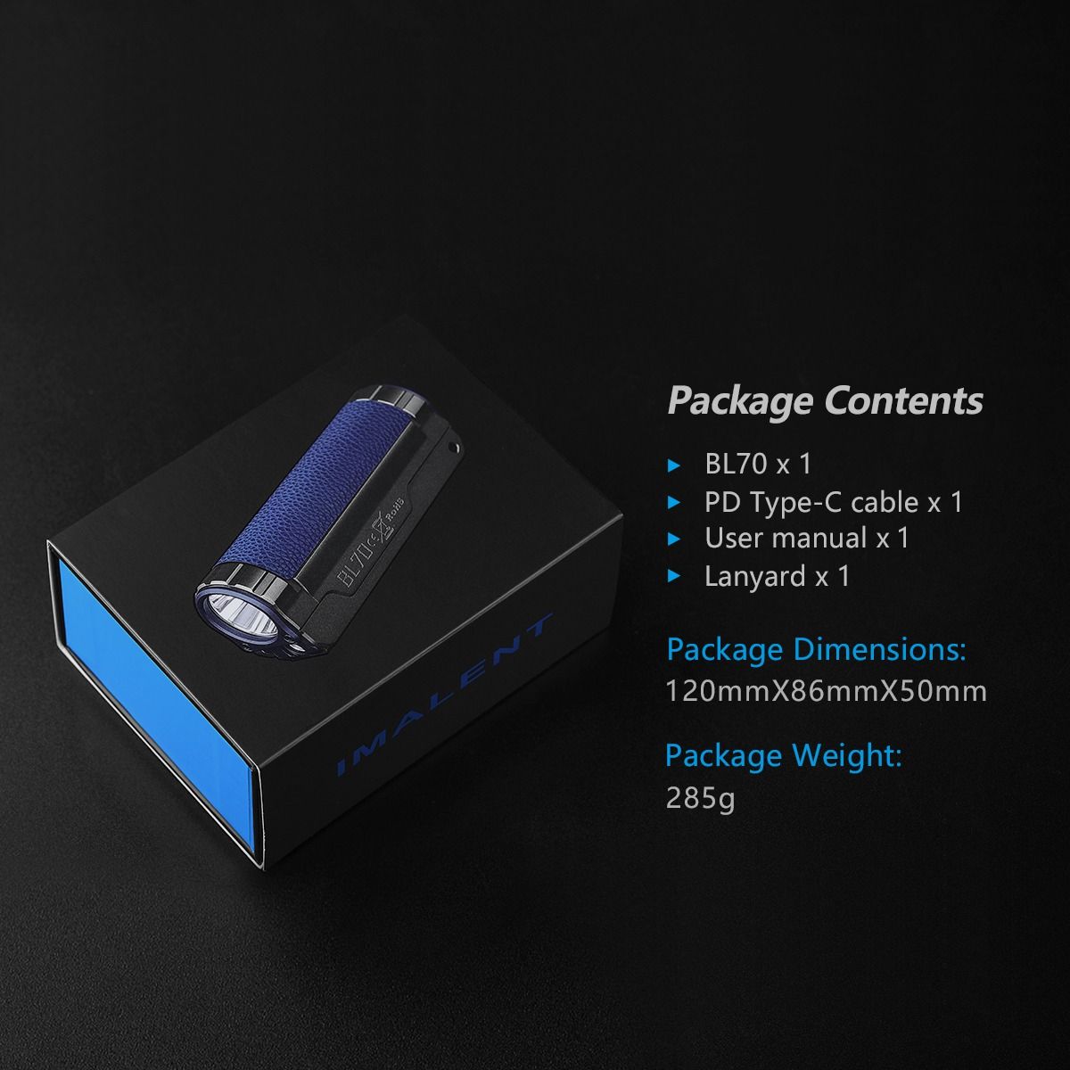 IMALENT BL70 6000 lumen Type-C oppladbar LED EDC-lommelykt
