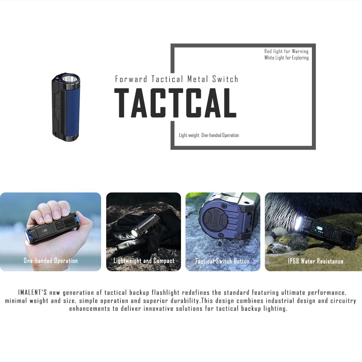 IMALENT BL70 6000 lumen Type-C oppladbar LED EDC-lommelykt