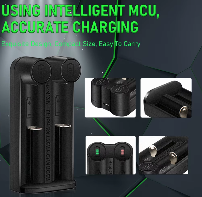 21700 Batterilader for 18650 CR123A 14500 med intelligent MCU-teknologi og sikkerhetsfunksjoner effektiv løsning