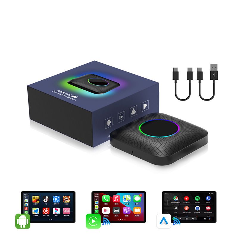 CarlinKit Smart TV-boks med Android 13 Kablet til trådløs CarPlay Ai-boks YouTube Netflix Qualcomm 8-kjerner