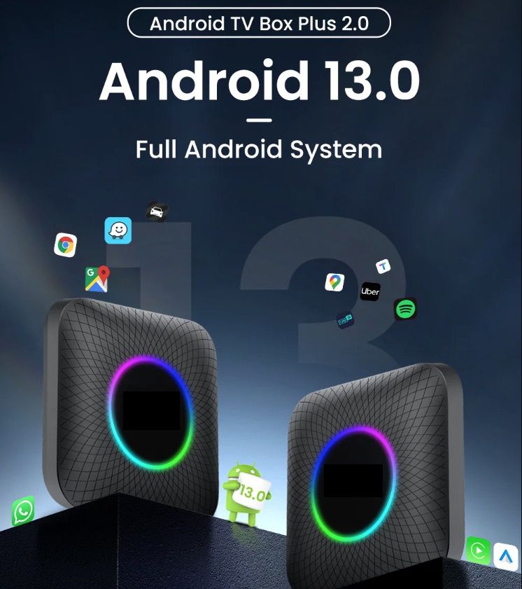 CarlinKit Smart TV-boks med Android 13 Kablet til trådløs CarPlay Ai-boks YouTube Netflix Qualcomm 8-kjerner