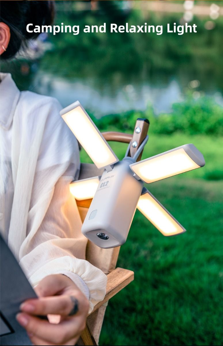 Klarus CL2 750 lumen fritt foldbar campinglampe, bærbar, øyevennlig, allsidig lampe med 7 lysmoduser