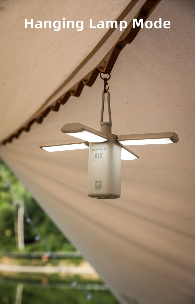 Klarus CL2 750 lumen fritt foldbar campinglampe, bærbar, øyevennlig, allsidig lampe med 7 lysmoduser