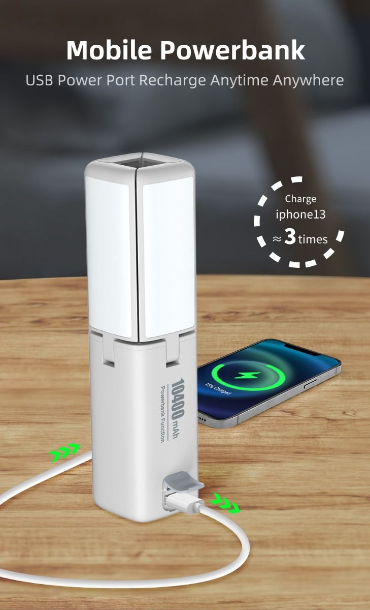 Klarus CL2 750 lumen fritt foldbar campinglampe, bærbar, øyevennlig, allsidig lampe med 7 lysmoduser