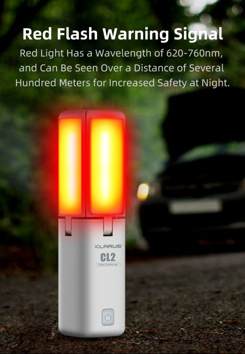 Klarus CL2 750 lumen fritt foldbar campinglampe, bærbar, øyevennlig, allsidig lampe med 7 lysmoduser