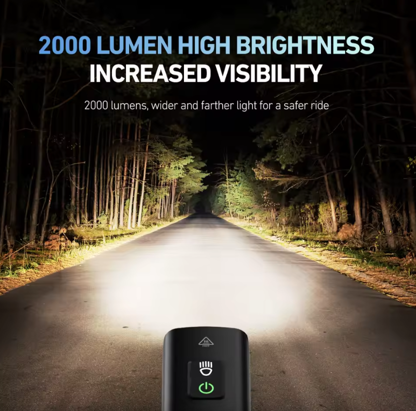 CYCLAMI Sykkelfrontlys BR2000 Type-C MTB Vei Høylys Lampe Styre Sykkellys
