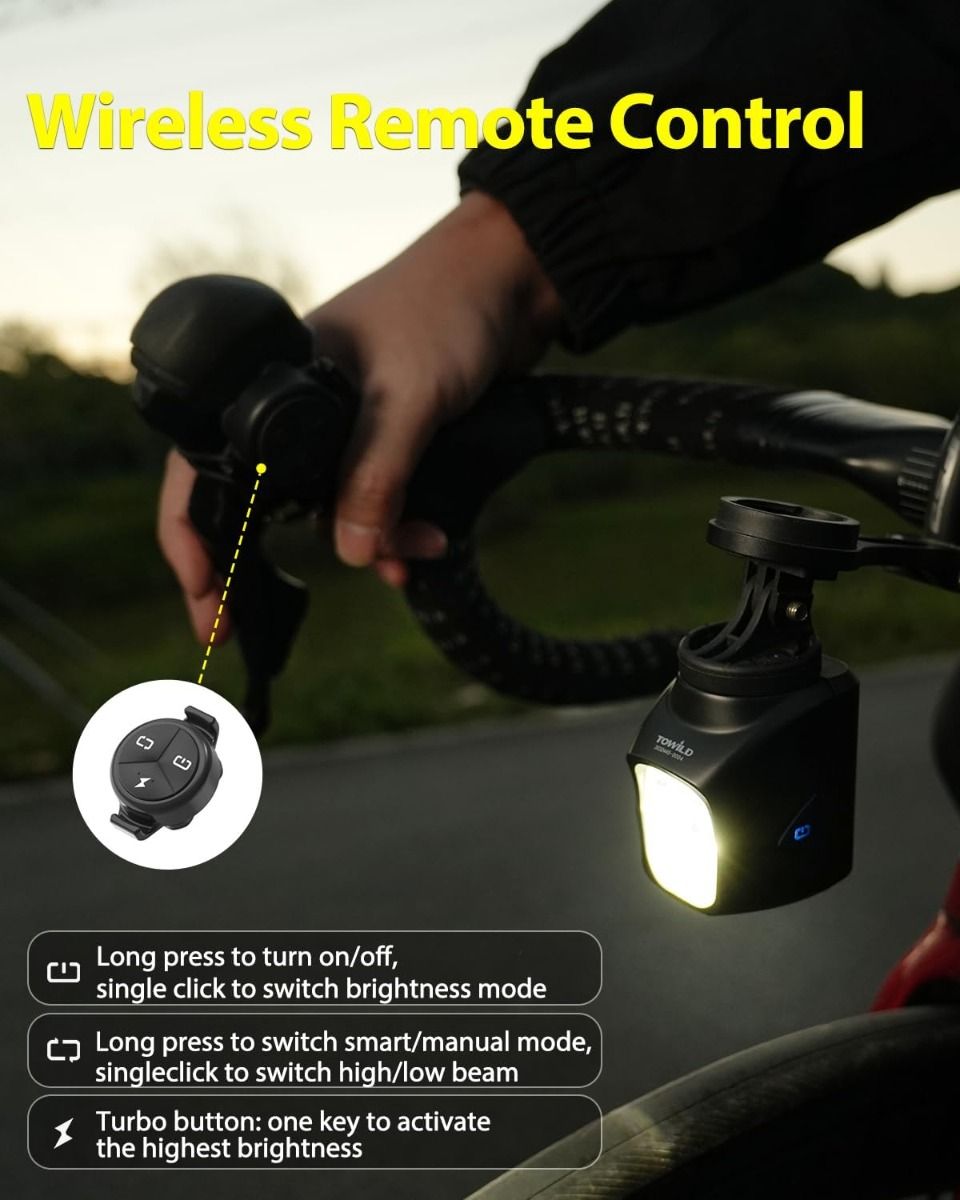 TOWILD DLite 1700 USB-oppladbart sykkellys 1900 lumen vanntett frontlys sykling DL1700 sykkellys