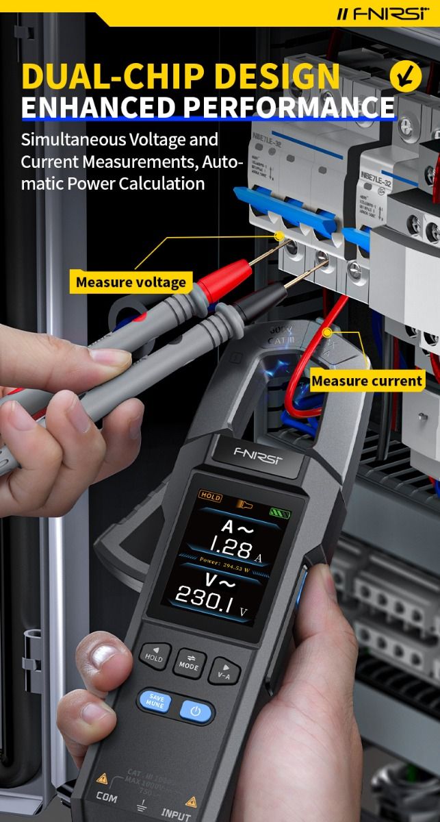 FNIRSI DMC-100 Strømtang Multimeter: Automatisk & Intelligent Høypresisjons Universalmåler